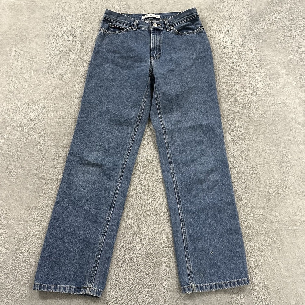 Tommy Hilfiger Boyfriend Jeans Women 4 Mid Rise Straight Fit Blue Normcore